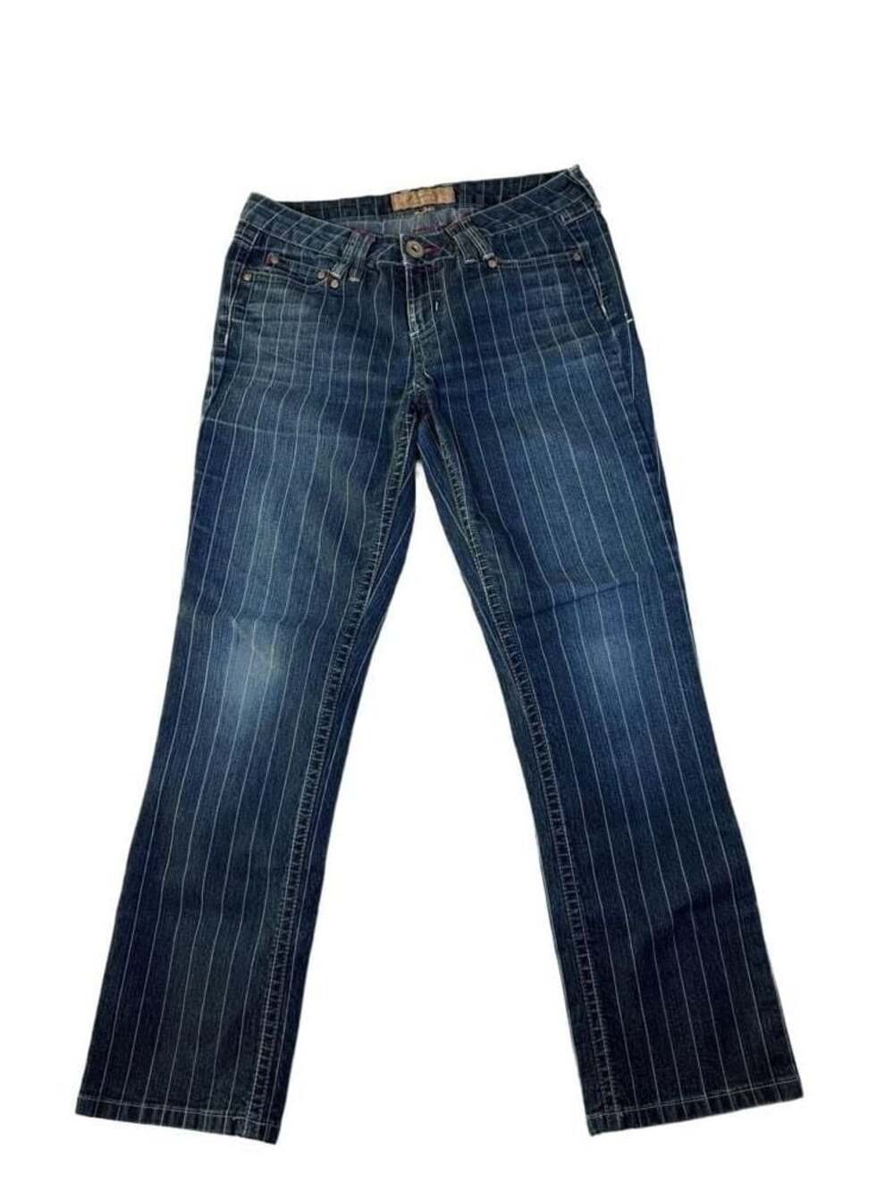 Candie's Vintage Y2K Pinstripe Blue Denim Jeans with Embroidered Back Pockets